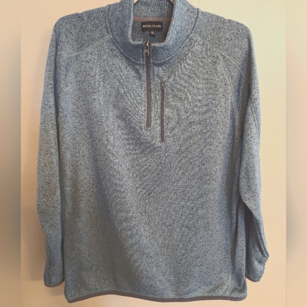 Royal Class Half Zip Pullover Mens XL Mint Green and Grey